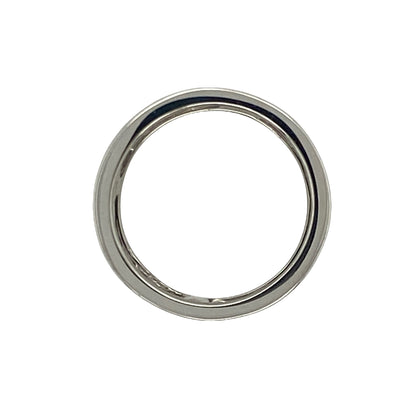 9ct White Gold & Diamond Set Wide Open Filigree Band Ring