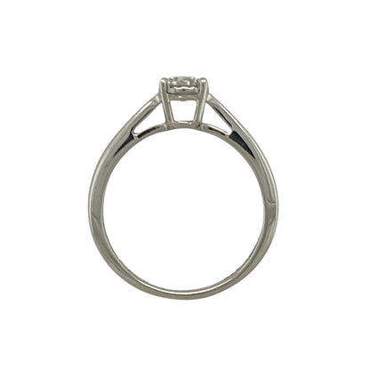 9ct White Gold & Diamond Illusion Set Solitaire Ring