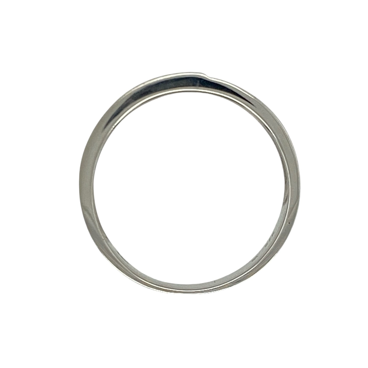 9ct White Gold & Diamond Brushed Effect Band Ring