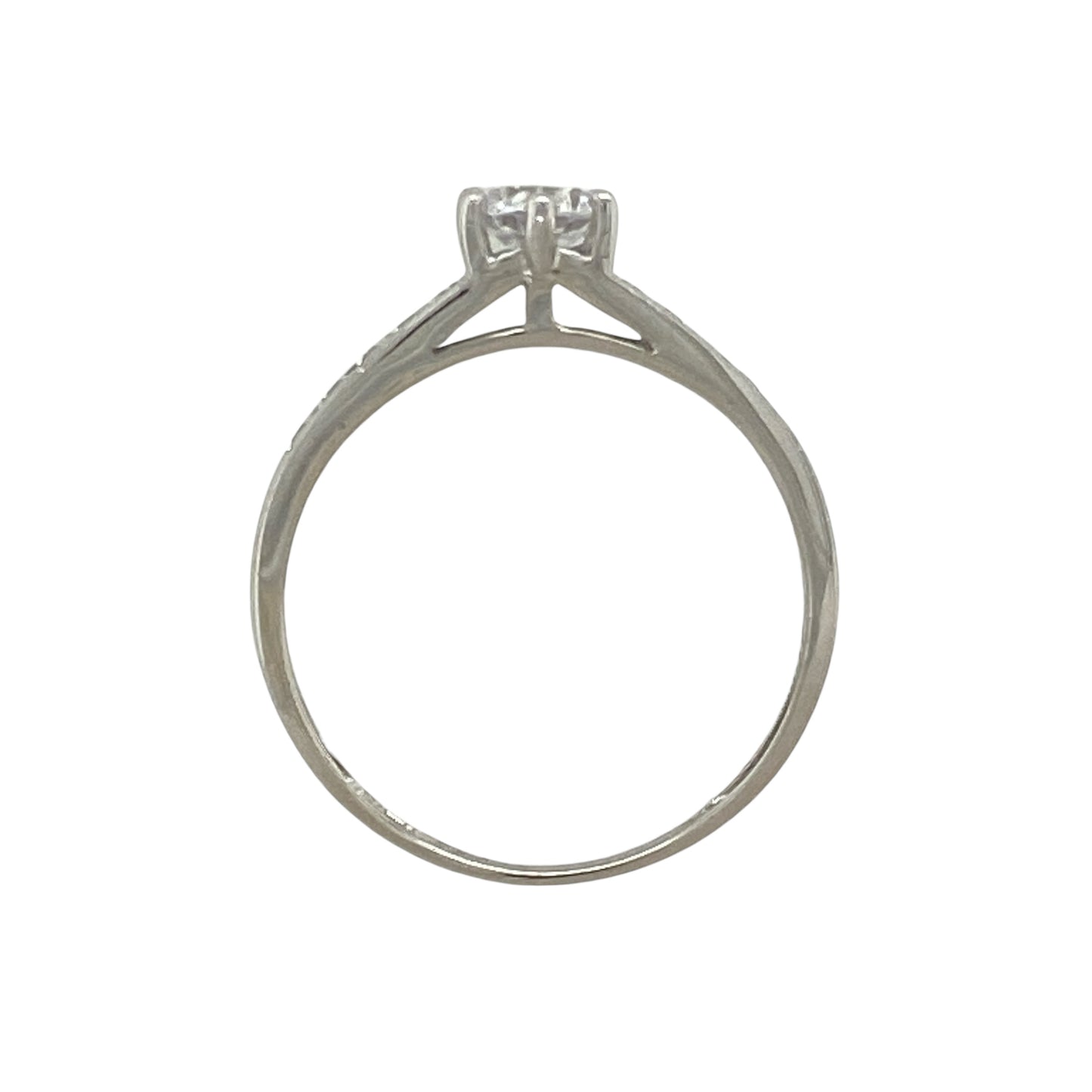 9ct White Gold & Cubic Zirconia Set Solitaire Ring