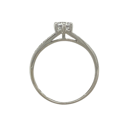 9ct White Gold & Cubic Zirconia Set Solitaire Ring