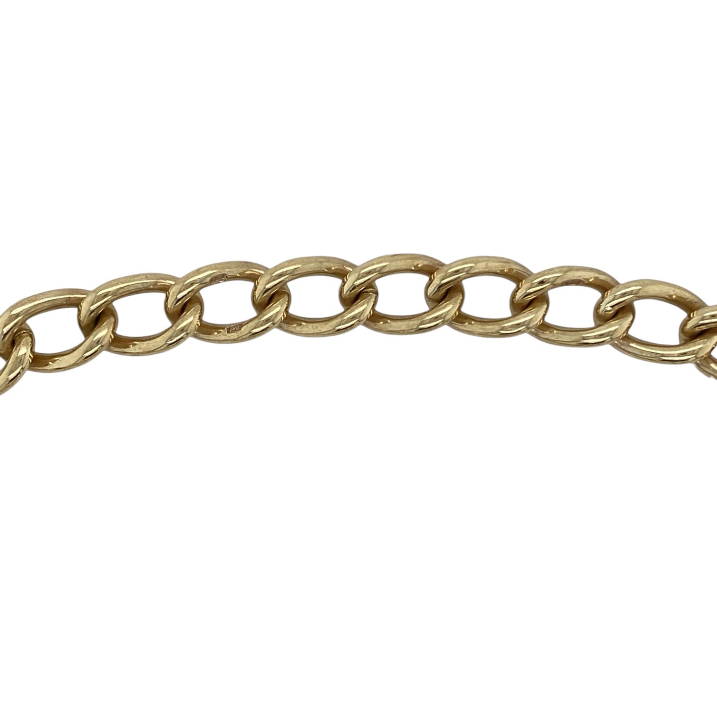 9ct Gold 7" Heart Padlock Curb Bracelet