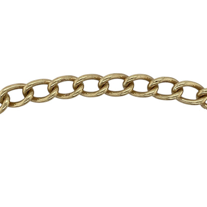 9ct Gold 7" Heart Padlock Curb Bracelet