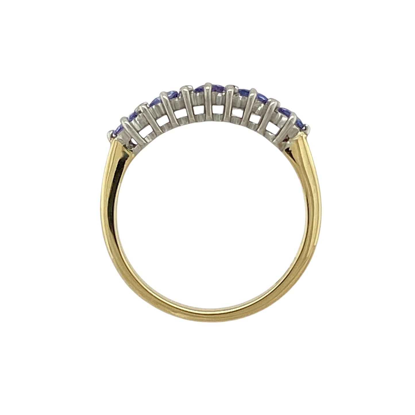 18ct Gold Diamond & Tanzanite Set Band Ring