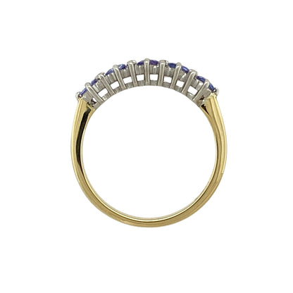 18ct Gold Diamond & Tanzanite Set Band Ring