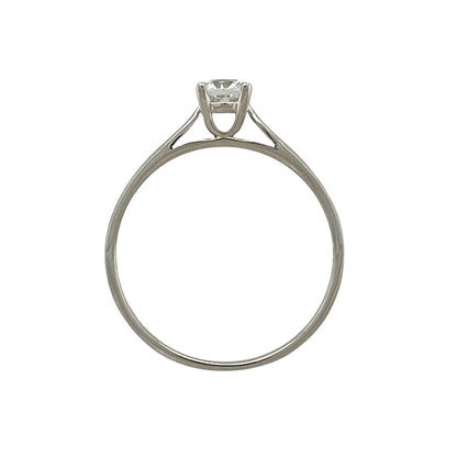 9ct White Gold & Cubic Zirconia Set Solitaire Ring