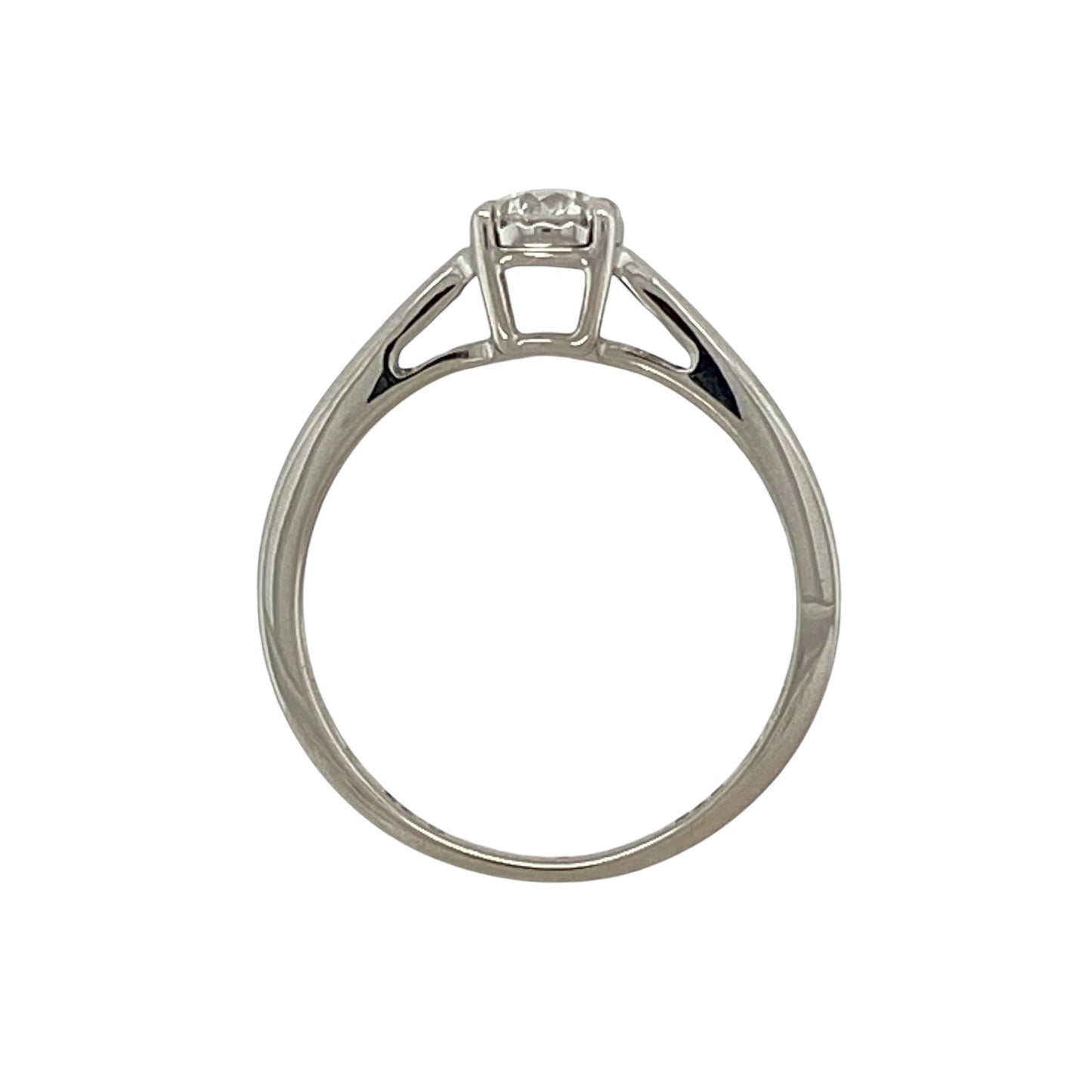 9ct White Gold & Diamond Set Solitaire Ring