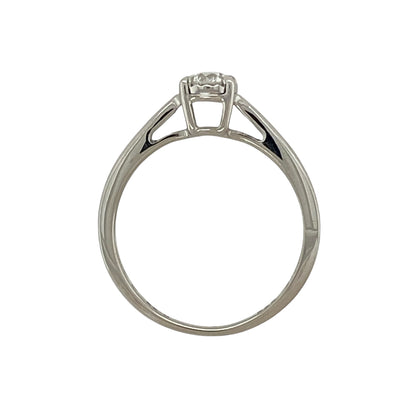 9ct White Gold & Diamond Set Solitaire Ring