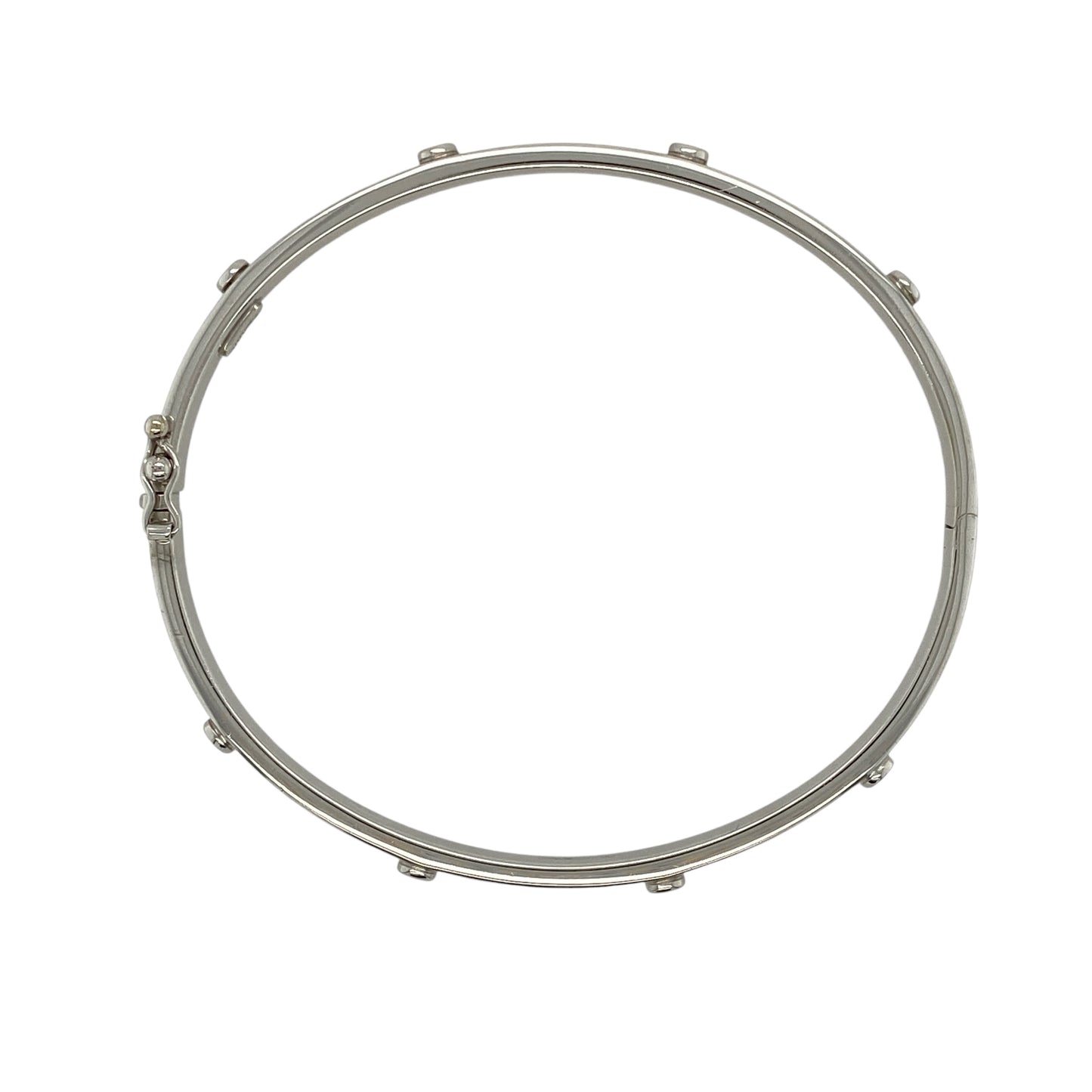 9ct White Gold & Diamond Set Bangle