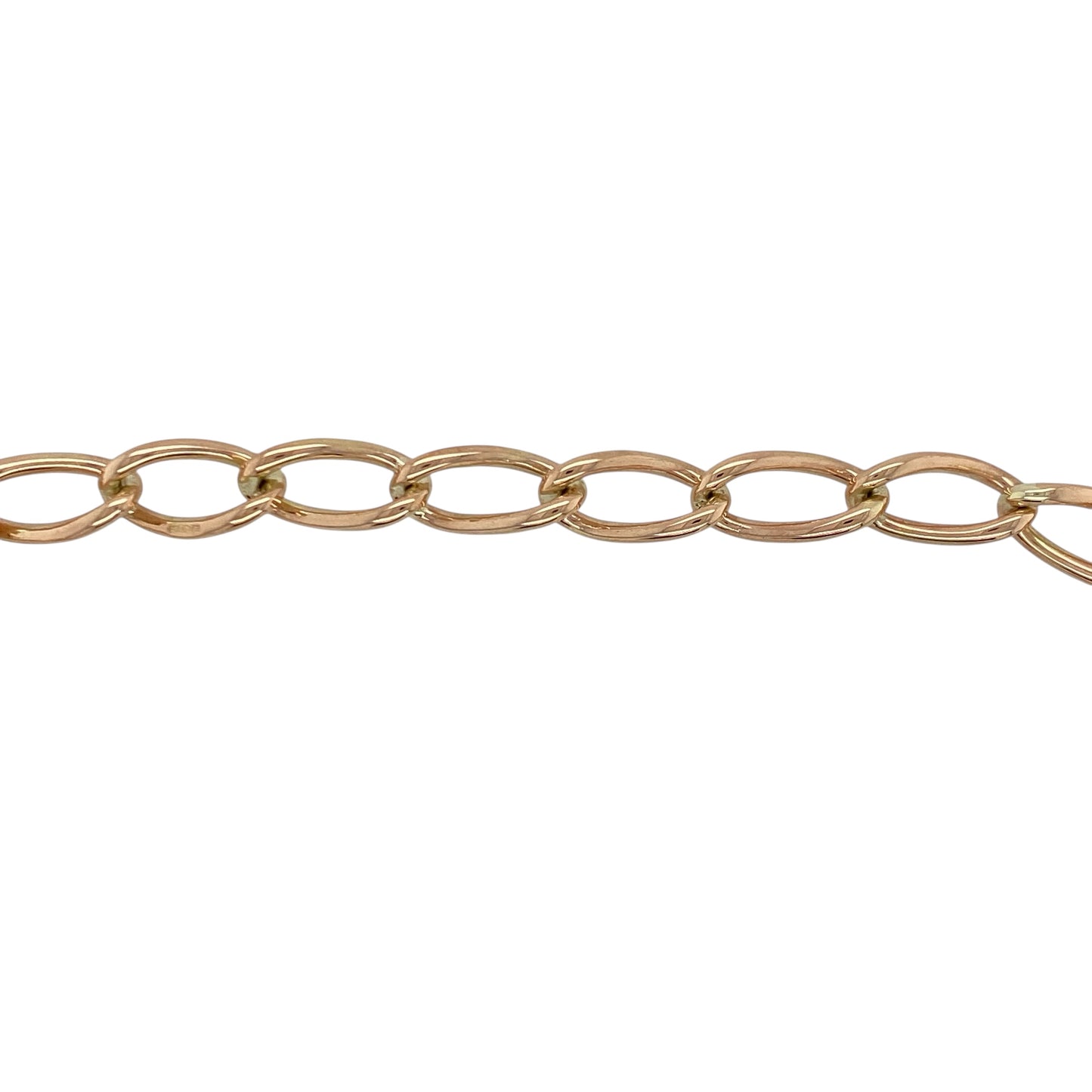 9ct Gold 6" Open Curb Charm Bracelet