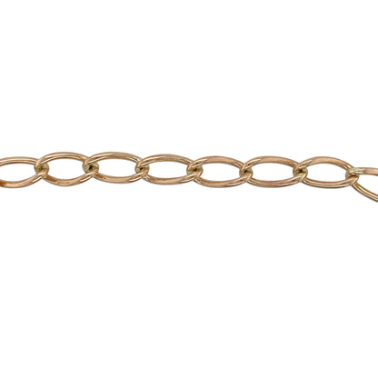 9ct Gold 6" Open Curb Charm Bracelet