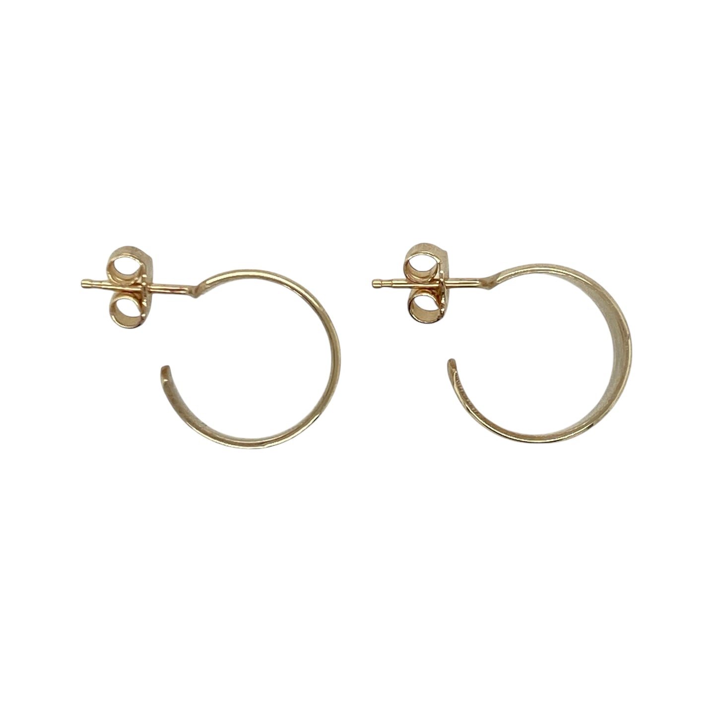 9ct Gold Half Hoop Stud Earrings
