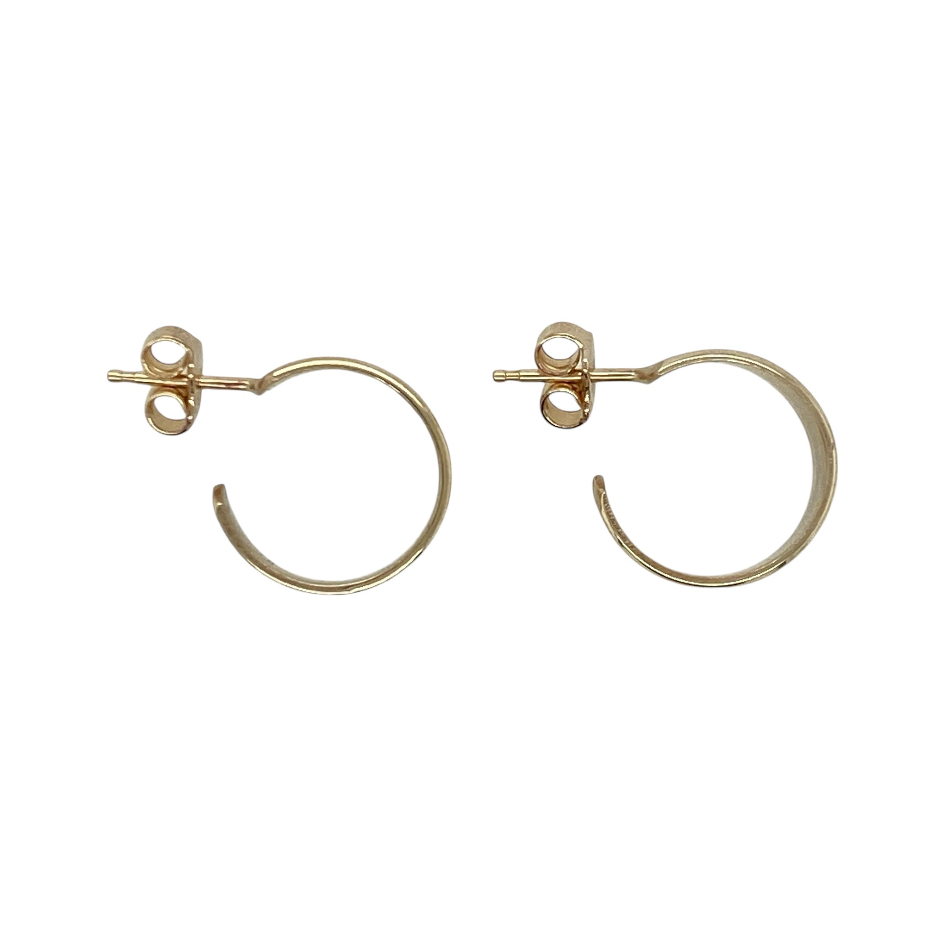 9ct Gold Half Hoop Stud Earrings
