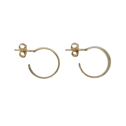 9ct Gold Half Hoop Stud Earrings