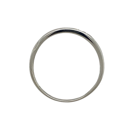 9ct White Gold & Diamond Set Wave Band Ring