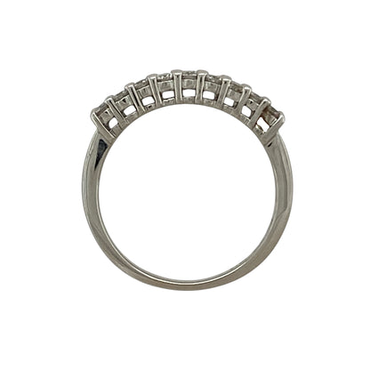 9ct White Gold & Diamond Set Two Row Band Ring