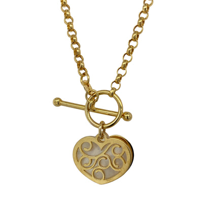 9ct Gold & Mother of Pearl Heart 16" Necklace