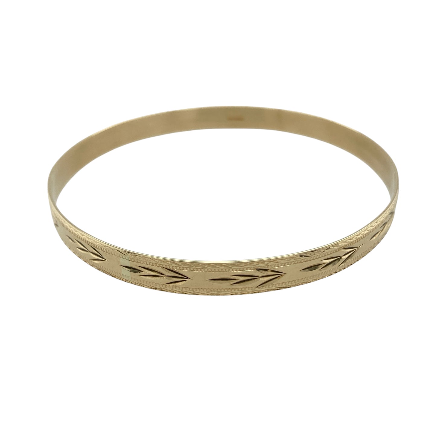 9ct Solid Gold Patterned Bangle