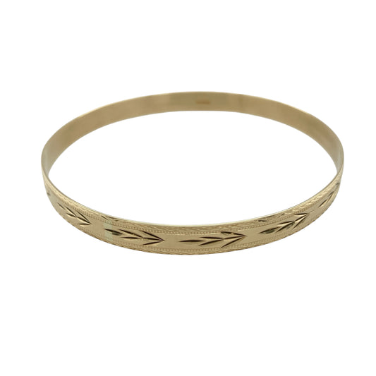 9ct Solid Gold Patterned Bangle