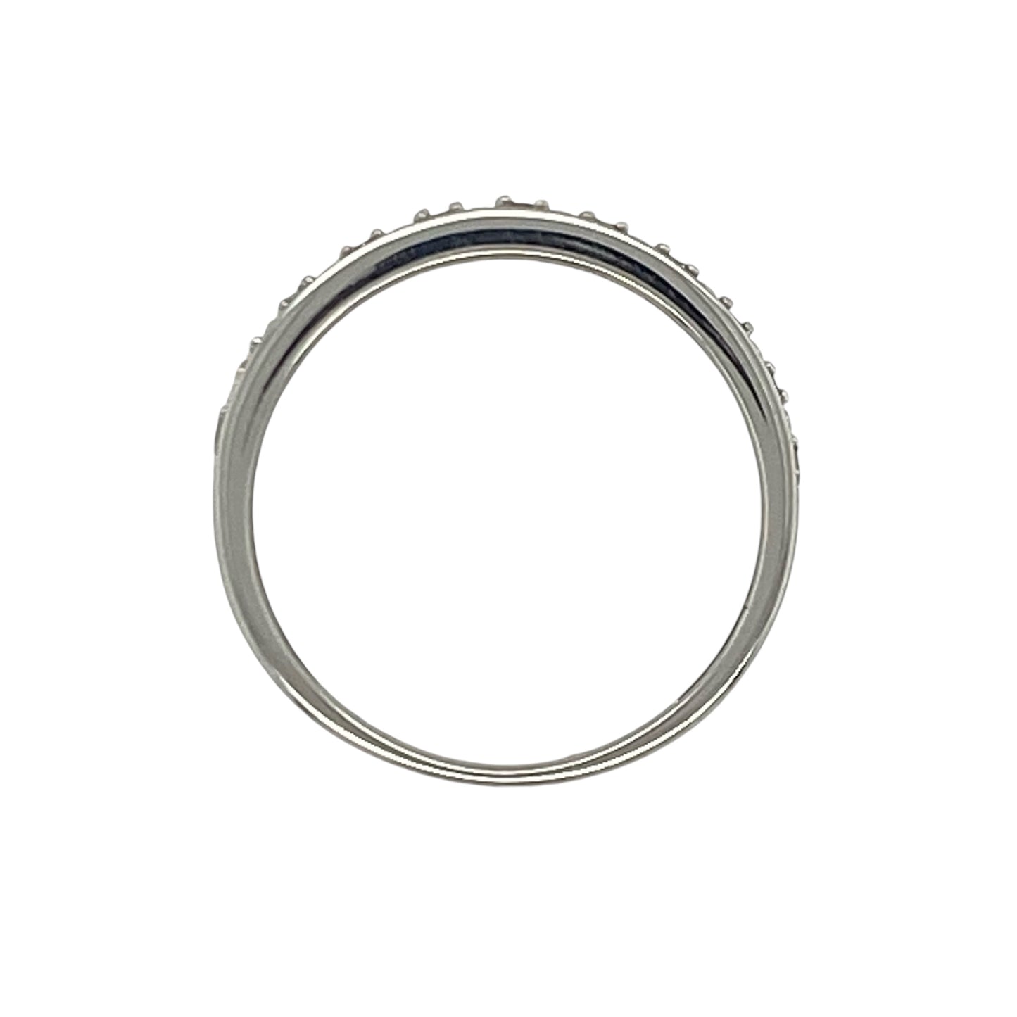 9ct White Gold & Diamond Band Ring
