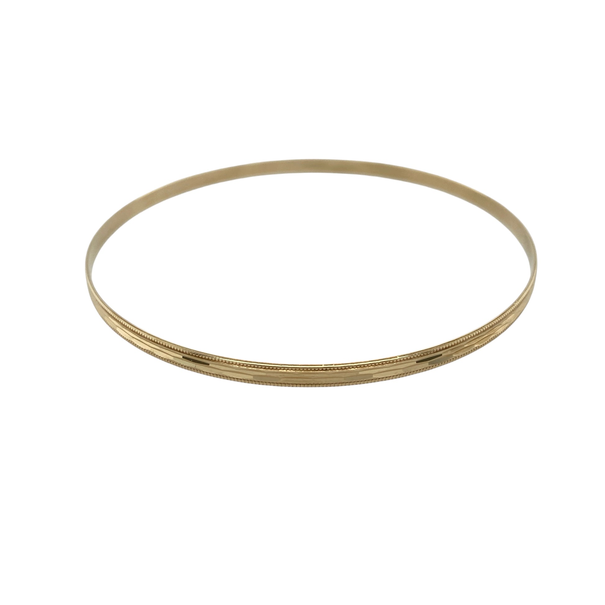 9ct Solid Gold Patterned Bangle