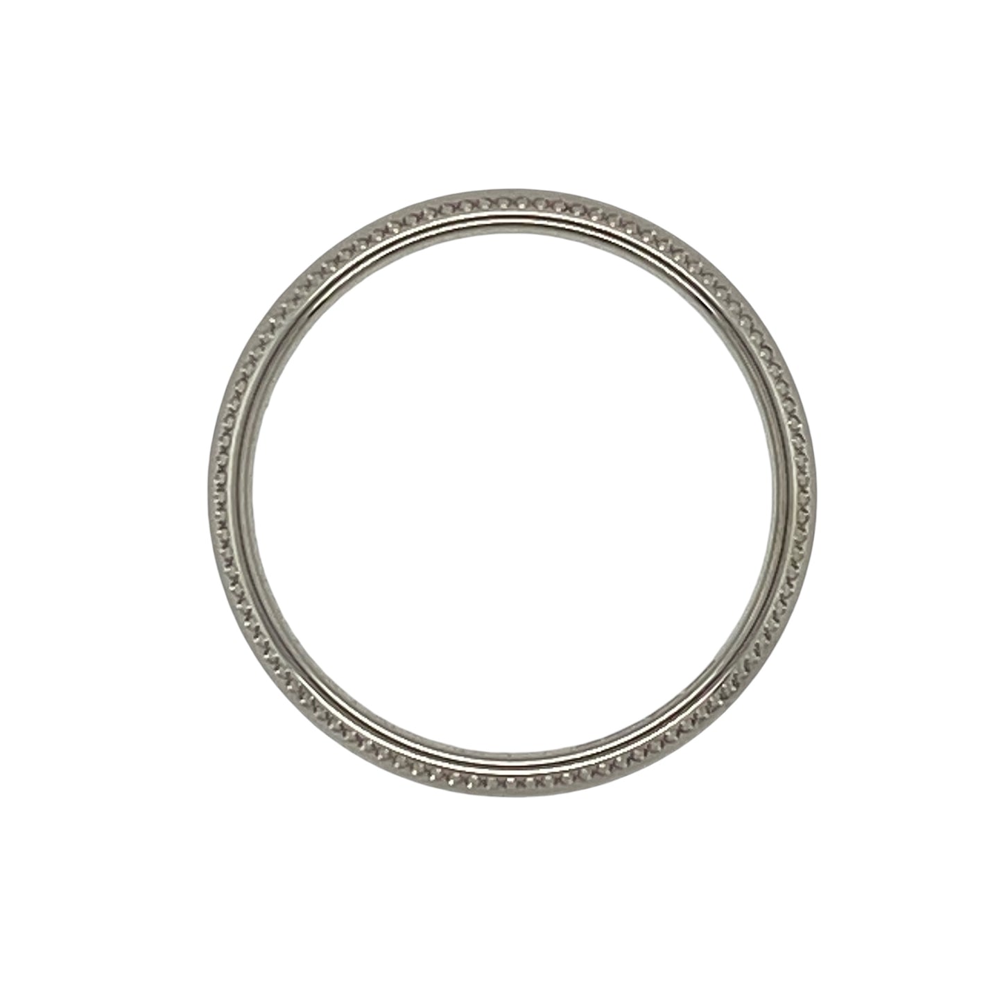 9ct White Gold Milgrain Edge 4mm Wedding Band Ring