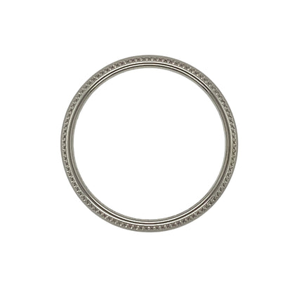 9ct White Gold Milgrain Edge 4mm Wedding Band Ring