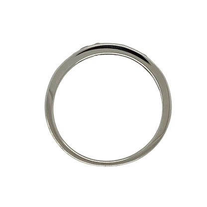9ct White Gold Diamond & Sapphire Band Ring