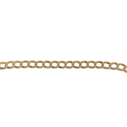 9ct Gold 7" Double Curb Charm Bracelet