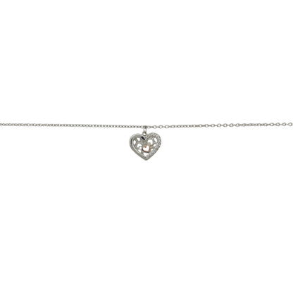 925 Silver & White Topaz Clogau Heart 8" Bracelet