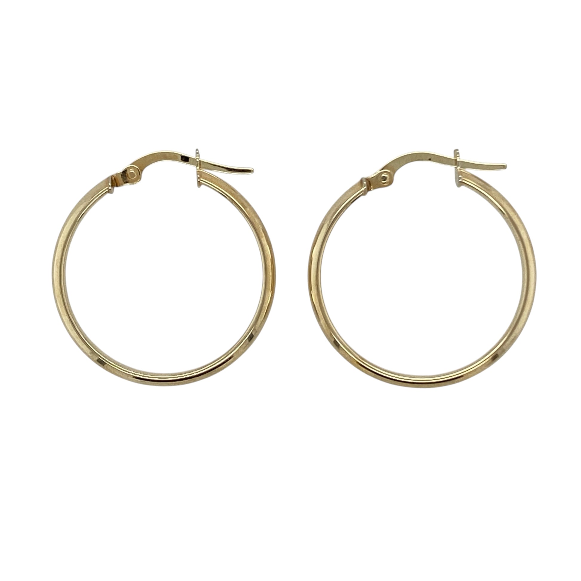 9ct Gold Plain Hoop Creole Earrings