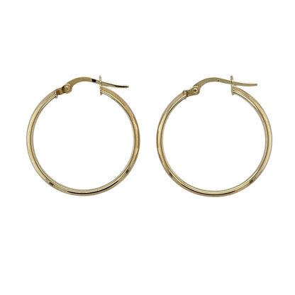 9ct Gold Plain Hoop Creole Earrings