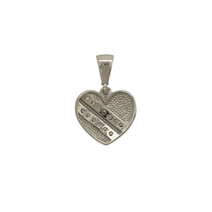New 9ct White Gold &amp; Cubic Zirconia Heart Pendant with the weight 1.50 grams. The pendant is approx 1.6cm by 1.1cm including the bail