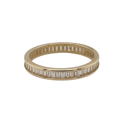 9ct Gold & Cubic Zirconia Eternity Band Ring