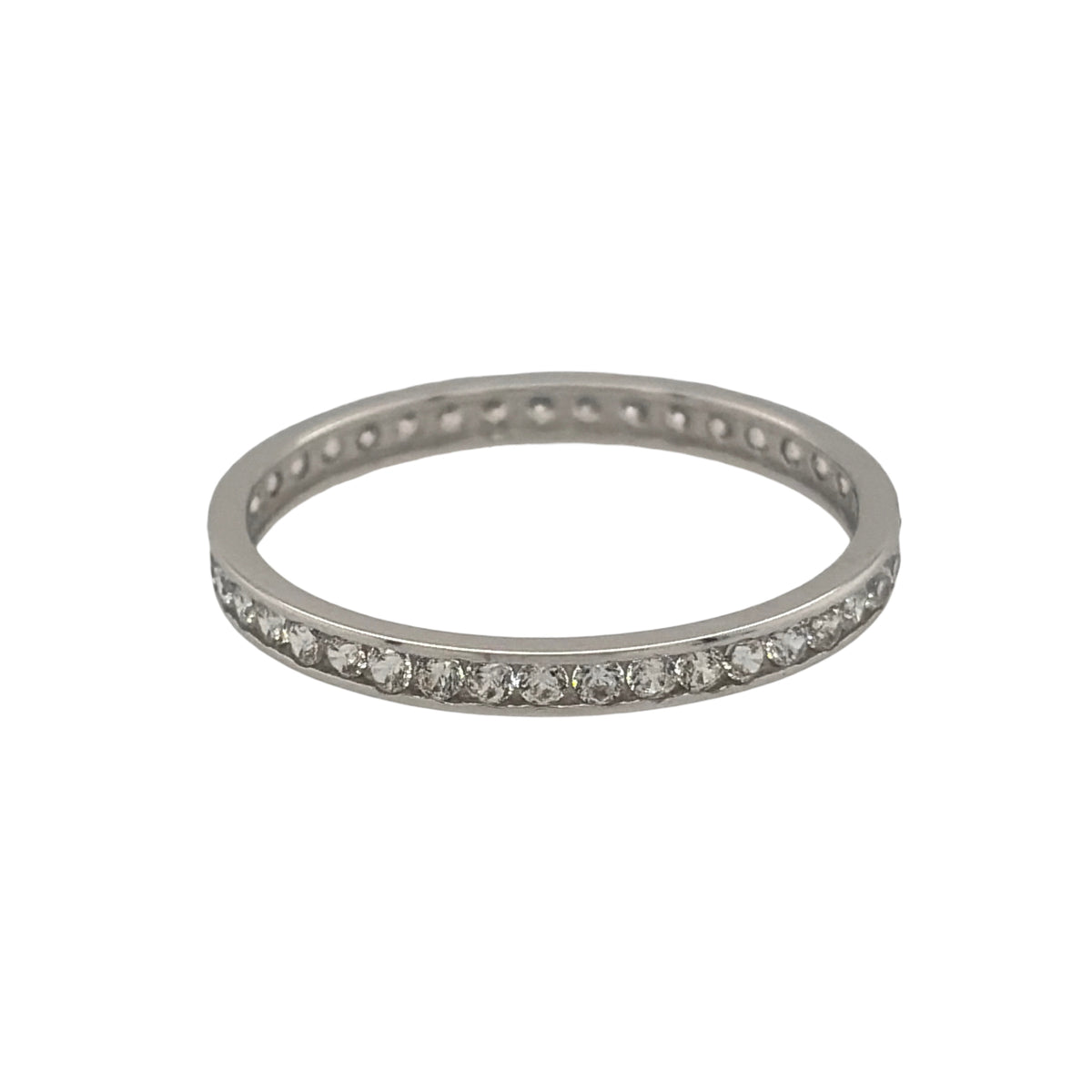 9ct White Gold & Cubic Zirconia Eternity Band Ring