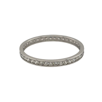 9ct White Gold & Cubic Zirconia Eternity Band Ring