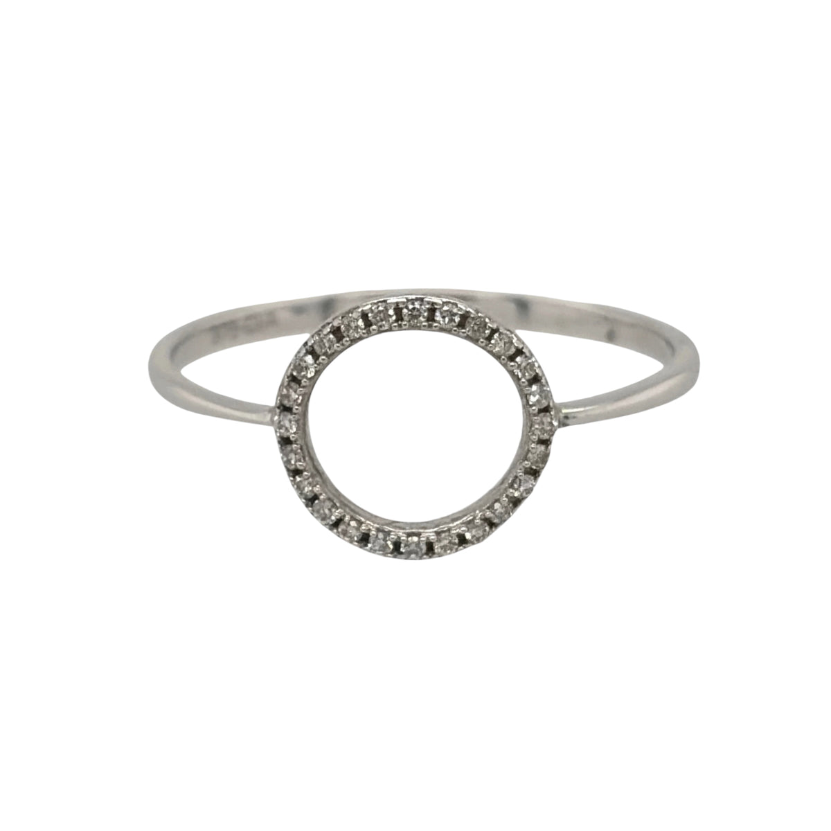 9ct White Gold & Diamond Circle Dress Ring