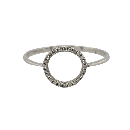 9ct White Gold & Diamond Circle Dress Ring