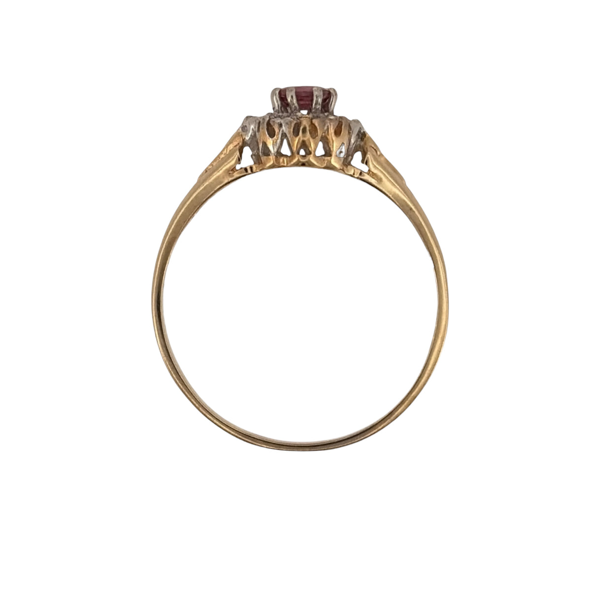 9ct Gold Diamond & Ruby Cluster Ring