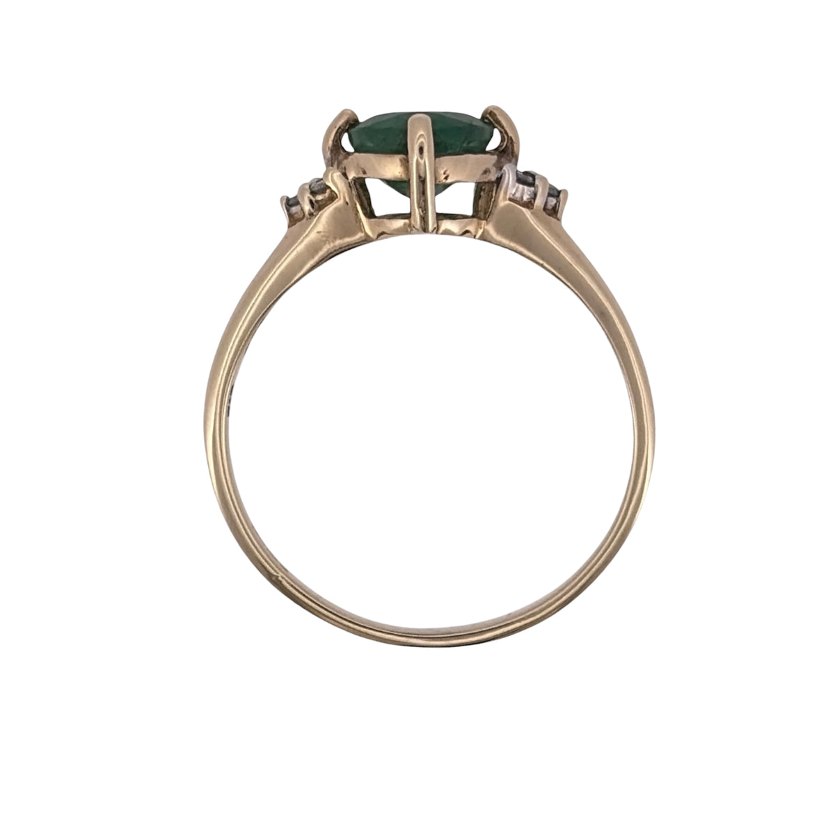 9ct Gold Diamond & Emerald Ring