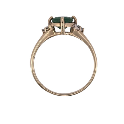 9ct Gold Diamond & Emerald Ring