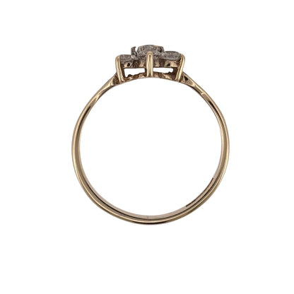 9ct Gold & Cubic Zirconia Flower Cluster Ring