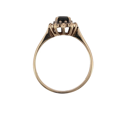 9ct Gold Diamond & Sapphire Cluster Ring