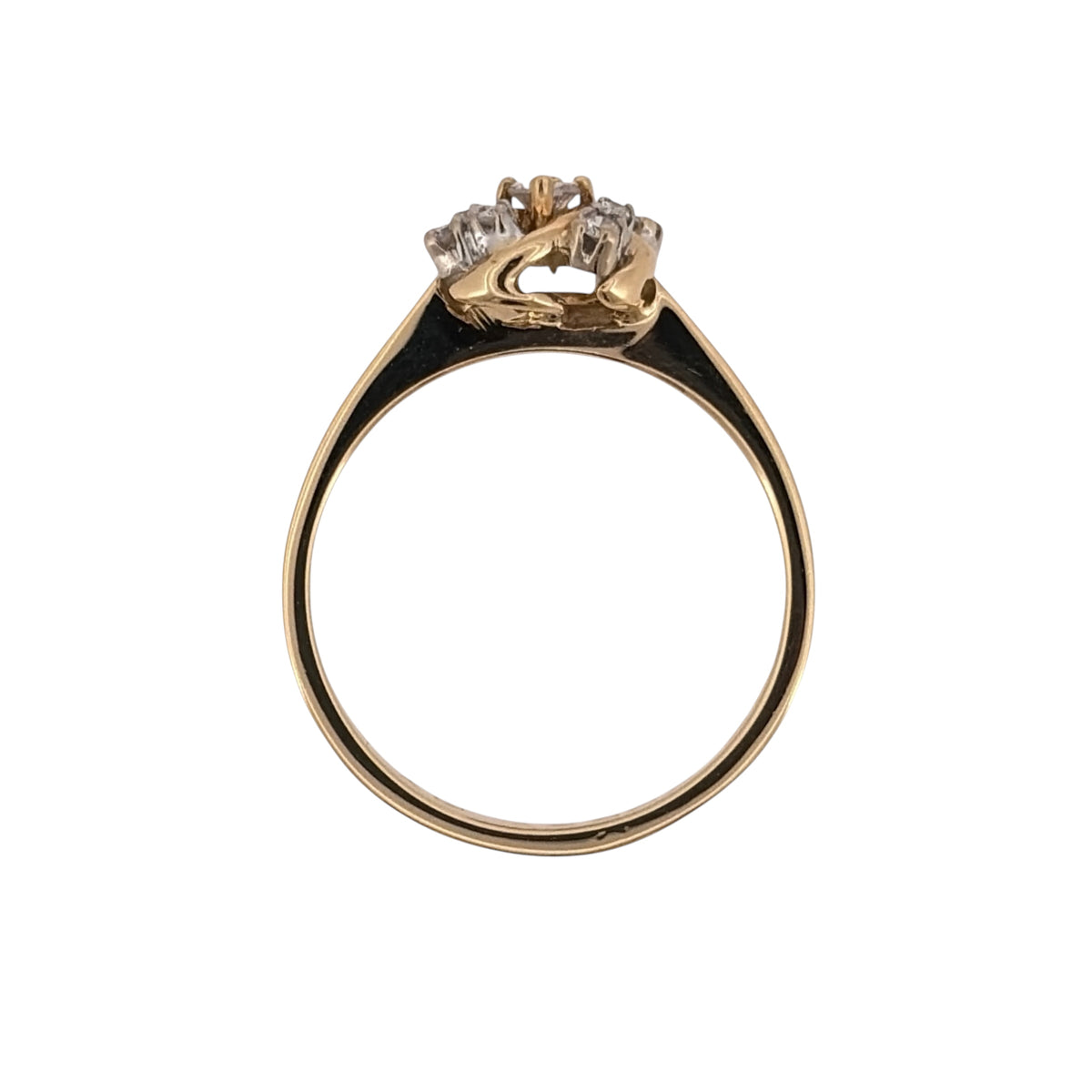 18ct Gold & Diamond Swirl Cluster Ring