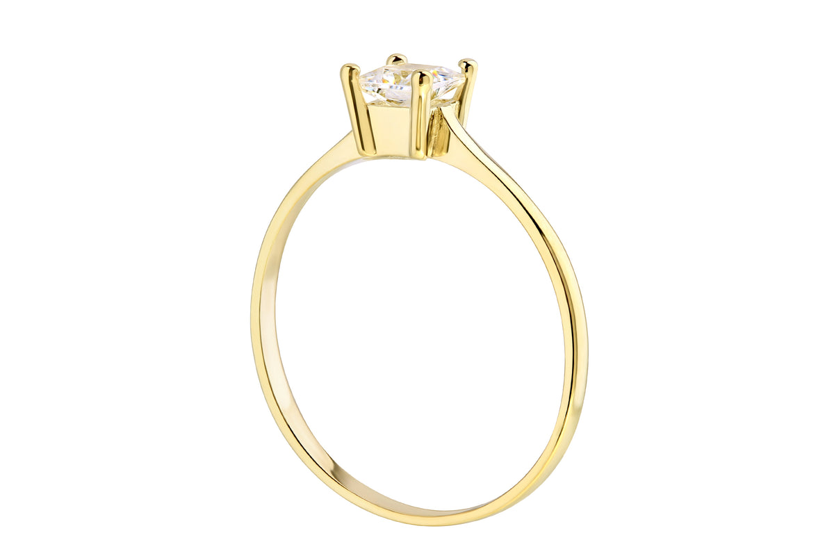 9ct Gold & Cubic Zirconia Solitaire Ring
