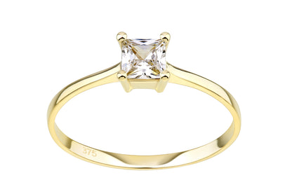 9ct Gold & Cubic Zirconia Solitaire Ring