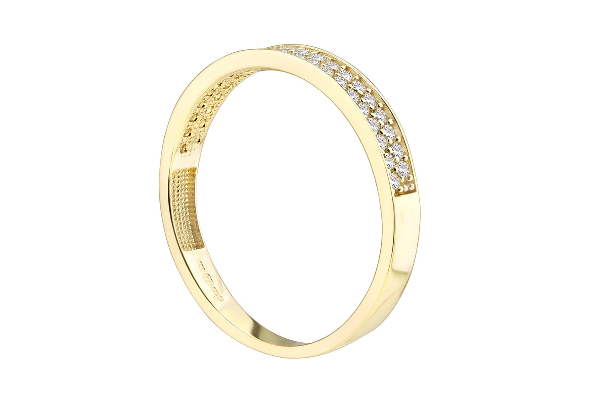 9ct Gold & Cubic Zirconia Band Ring