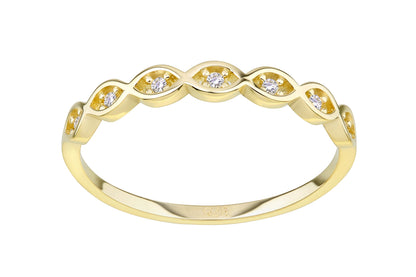 9ct Gold & Cubic Zirconia Infinity Band Ring