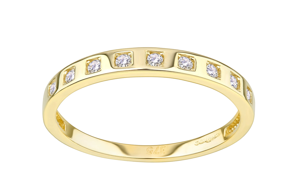 9ct Gold & Cubic Zirconia Band Ring