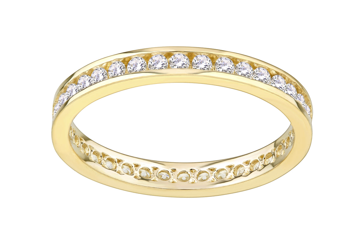 9ct Gold & Cubic Zirconia Eternity Band Ring